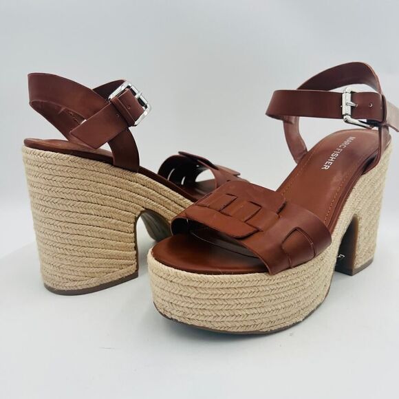 Marc Fisher Viga Espadrille Platform Brown Sandal Size 8.5 - Picture 3 of 11